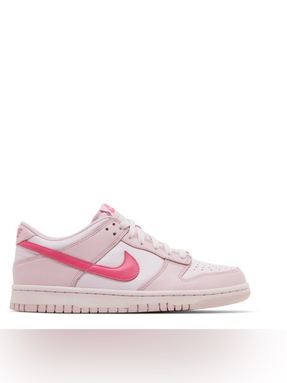 Nike Women's Pink Low-Profile Sneakers with Hot Pink Swoosh
